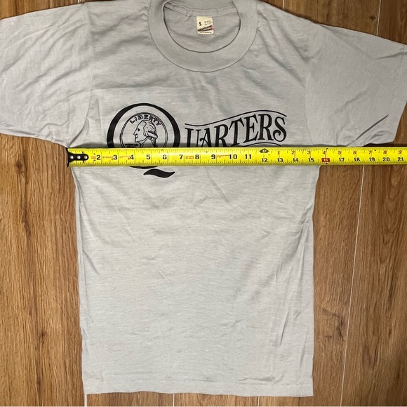 Quarters Vintage Money Shirt Small Gray Washington Screen Stars Tag - Picture 5 of 5